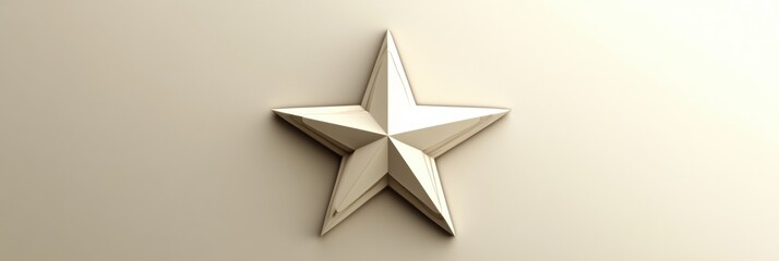 Poster - Three dimensional star design with a smooth texture against a light background displayed prominently for artistic purposes. Generative AI