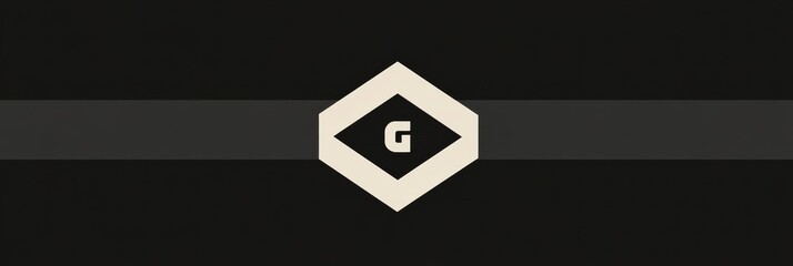 Aufkleber - Unique geometric design with a central letter G on a dark background, showcasing modern art style and minimalism. Generative AI