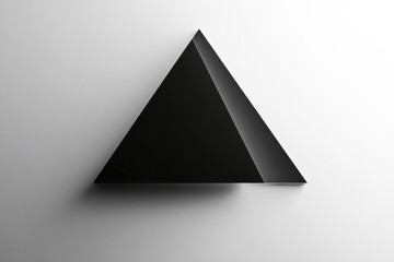 Aufkleber - Black triangular shape casting shadows on a white background creating an intriguing visual contrast. Generative AI