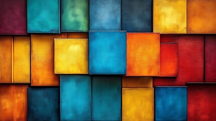 Wall Mural - Abstract Colorful Rectangular Blocks Design