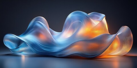 Poster - Futuristic Abstract Sculpture with Smooth Lines and Gradient Colors
