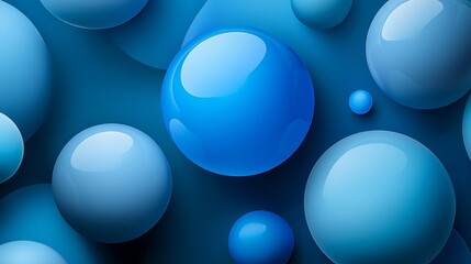 Leinwandbilder - Stunning Abstract Blue Spheres on Dark Background Showcasing Depth and Dimension in Modern Design