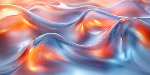 Poster - Hyper-realistic 3D Render of Abstract Intertwined Glass Ribbons in Soft Pastel Colors
