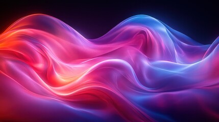 Poster - Futuristic Abstract Iridescent Design with Smooth Curves and Diffused Lighting