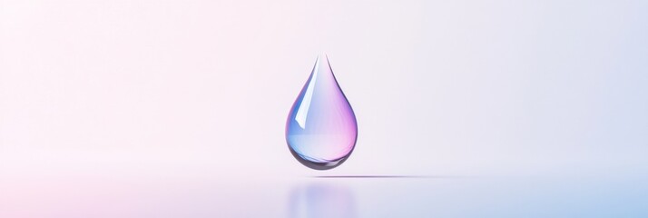 Leinwandbilder - Beautiful water droplet suspended in air with soft pastel background during natural light illumination. Generative AI