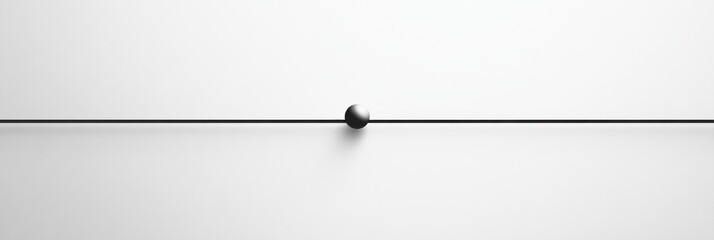 Aufkleber - Minimalist design featuring a small ball balanced on a thin line in a bright and spacious environment. Generative AI