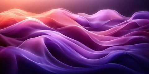 Poster - Minimalist Abstract Design with Flowing Purple Ribbons and Soft Ambient Light