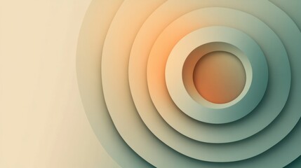 Poster - Abstract circular pattern with layered design and soft color gradients creating a modern artistic composition. Generative AI