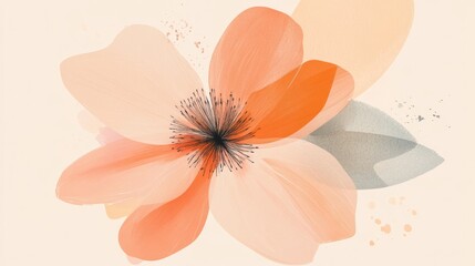 Leinwandbilder - Beautiful flower illustration with soft colors created using digital art techniques for modern decor. Generative AI
