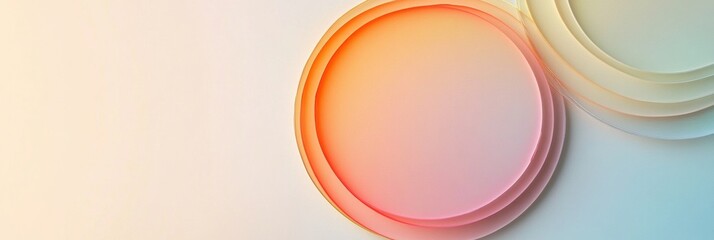 Leinwandbilder - Colorful overlapping circles create an abstract design with soft gradients and gentle hues in modern composition. Generative AI
