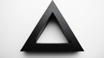 Poster - black triangular frame on a white background displaying a hollow design ideal for artistic presentat