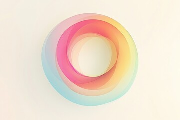 Poster - Colorful layered circular shapes creating a vibrant abstract design on a soft background. Generative AI