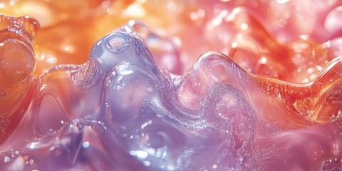 Aufkleber - Hyper-realistic Swirling Glass Shapes with Soft Pastel Colors and Luminous Light Patterns