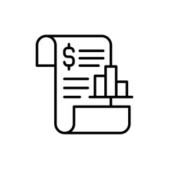 Poster - Business analytics outline icons, minimalist vector illustration ,simple transparent graphic element .Isolated on white background