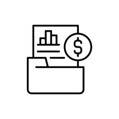Poster - Business analytics outline icons, minimalist vector illustration ,simple transparent graphic element .Isolated on white background