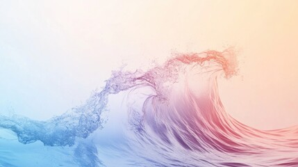 Leinwandbilder - Dynamic water waves in calming pastel colors create a serene ocean atmosphere during sunset. Generative AI