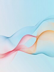 Poster - Flowing abstract waves in soft colors create a tranquil atmosphere in a digital artwork. Generative AI