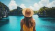 © jambulart - Woman Traveler Contemplates Tropical Lagoon View