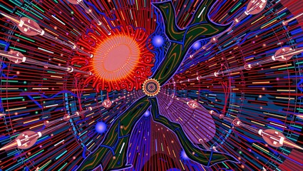 Canvas Print - cosmic energy radiance burst