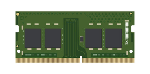 Random access memory. RAM memory art illustration isolated on white background