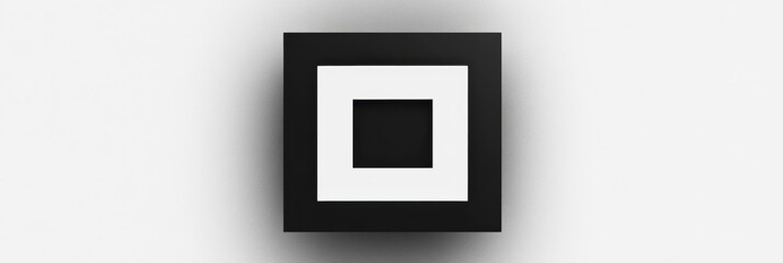 Aufkleber - Abstract black and white geometric design with layered squares creating a modern aesthetic. Generative AI