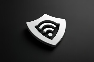 Poster - Secure Wireless Network Protection. A shield icon symbolizing secure Wi-Fi connection.