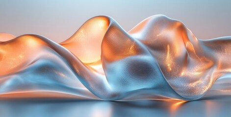 Aufkleber - Abstract Glass Sculpture with Twisting Tubes and Soft Lighting on Minimal Background