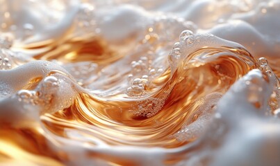 Aufkleber - Swirling Liquid in Glass with Colorful Refraction Effect and Minimalist Composition