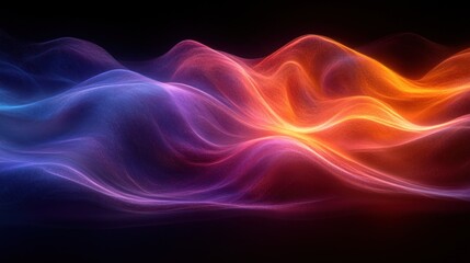Poster - Dynamic Abstract Composition with Smooth Curves and Vibrant Gradients in Modern Digital Art Style