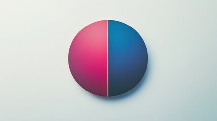 Aufkleber - Colorful split circle design showing a contrast between warm and cool tones with a modern aesthetic. Generative AI