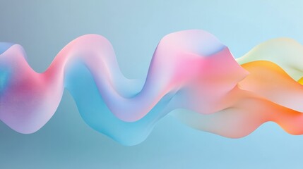 Fototapete - Colorful flowing wavy patterns create a serene abstract background ideal for digital design and artistic projects. Generative AI