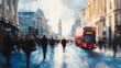 © Berkah - London Street Scene Featuring Big Ben and a Red Bus
