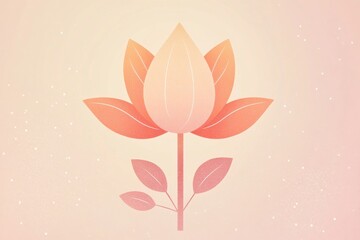 Aufkleber - Elegant lotus flower illustration in soft pastel colors for tranquil decor. Generative AI