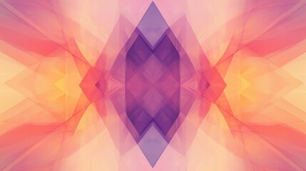 Aufkleber - Colorful abstract design featuring vibrant shades of pink, purple, and orange with a symmetrical pattern emanating energy. Generative AI