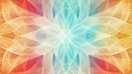 Aufkleber - Colorful abstract pattern featuring soft pastels and dynamic shapes in a symmetrical design for artistic expression. Generative AI