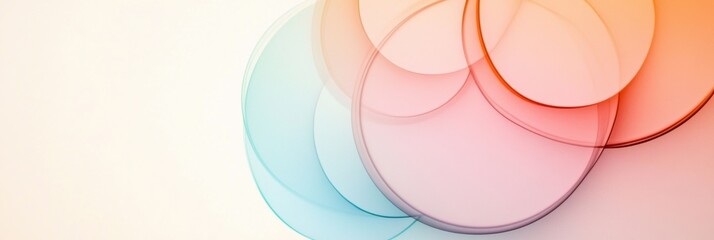 Aufkleber - Abstract circles overlap in soft colors creating a harmonious design suitable for backgrounds or digital artwork. Generative AI