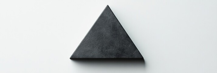 Leinwandbilder - Triangular black object on a minimal background with soft lighting casting subtle shadows. Generative AI