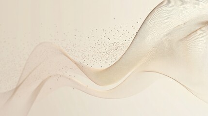 Aufkleber - Soft waves of fabric flowing gracefully with a hint of sparkle in a neutral setting. Generative AI