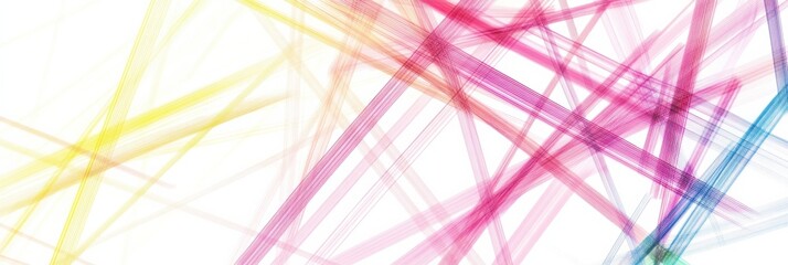 Leinwandbilder - Colorful abstract patterns streak across a bright background with a mix of lines in various shades and hues. Generative AI