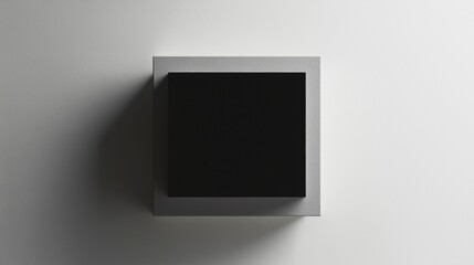 Leinwandbilder - Minimalist design featuring a black box placed on a sleek white surface for a modern aesthetic. Generative AI