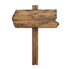 Leinwandbilder - A rustic, weathered wooden signpost with a blank, irregular-shaped board attached, perfect for displaying messages or directions.