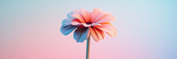 Leinwandbilder - Colorful flower against a soft pastel backdrop highlighting delicate petals during a serene moment. Generative AI