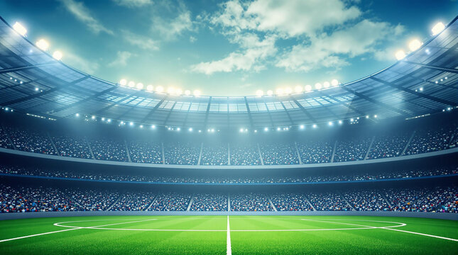 Thrilling Soccer Stadium Filled with Enthusiastic Fans