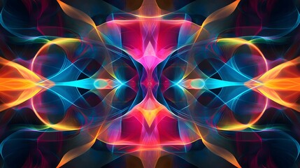 Poster - Dynamic abstract light patterns digital art studio visual artwork vibrant colors creative perspective modern design