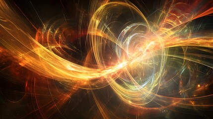 Poster - Dynamic energy flow abstract space digital art vibrant colors close-up view conceptual imagination