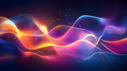 Poster - Dynamic color waves abstract visualization digital art vibrant background artistic perspective energy and motion