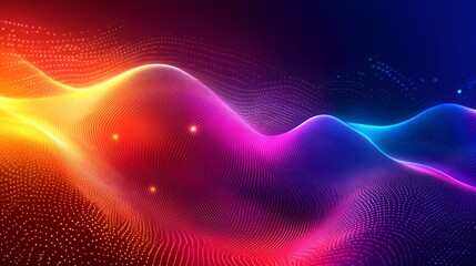 Poster - Dynamic colorful waves animation abstract digital art vibrant background 3d viewpoint visual concept for engagement