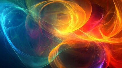 Poster - Dynamic abstract swirls digital art colorful background vivid environment artistic perspective creative concept