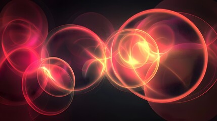 Poster - Vibrant light patterns abstract art digital imagery dark background close-up visual experience