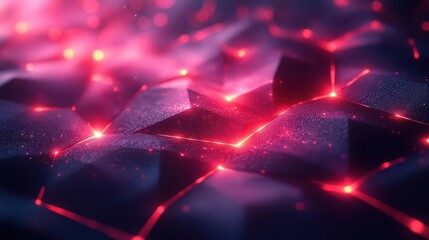 Poster - A vibrant close-up of a textured surface illuminated by red and purple lights, evoking a futuristic and abstract feel.
